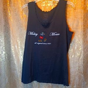 Size 3X (22/24) Disney's Rhinestone Micky Mouse black tank top.